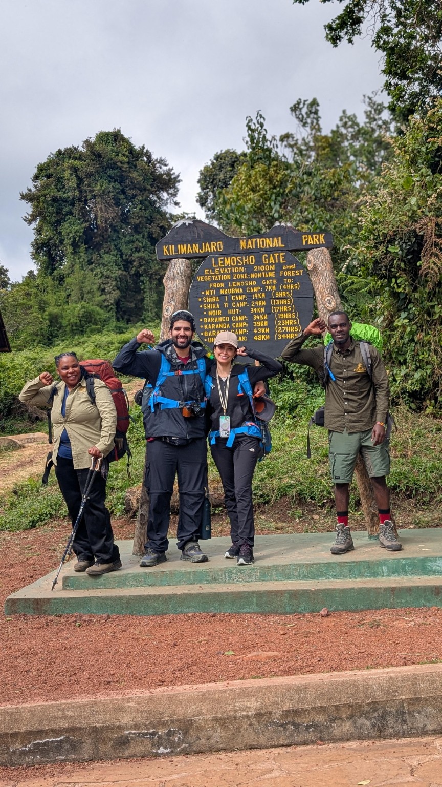 Pinnacle climbers and mountain crew at Kilimanjaro's Lemosho Gate